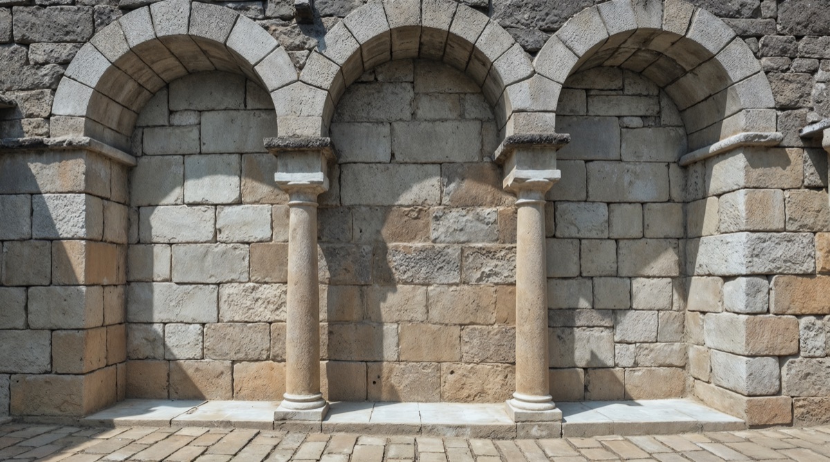 Stone archway with pillars