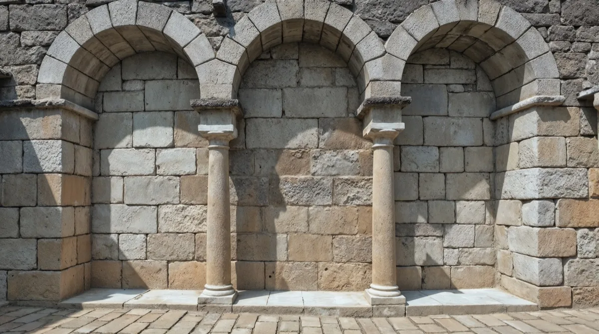 Stone archway with pillars